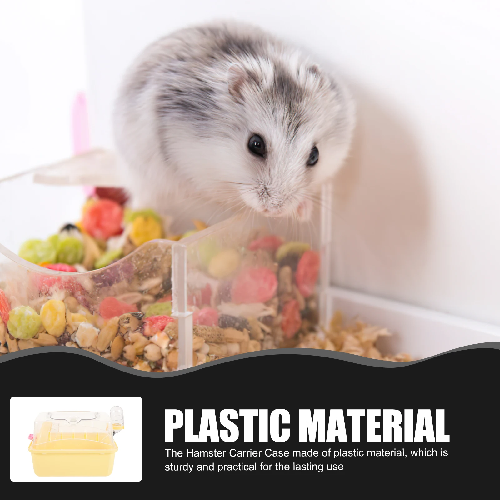 

Sturdy Transparent Hamster Carrier Cage For Small Pets Durable Plastic Travel Box Handle Outdoor Portable Pet Container Clear