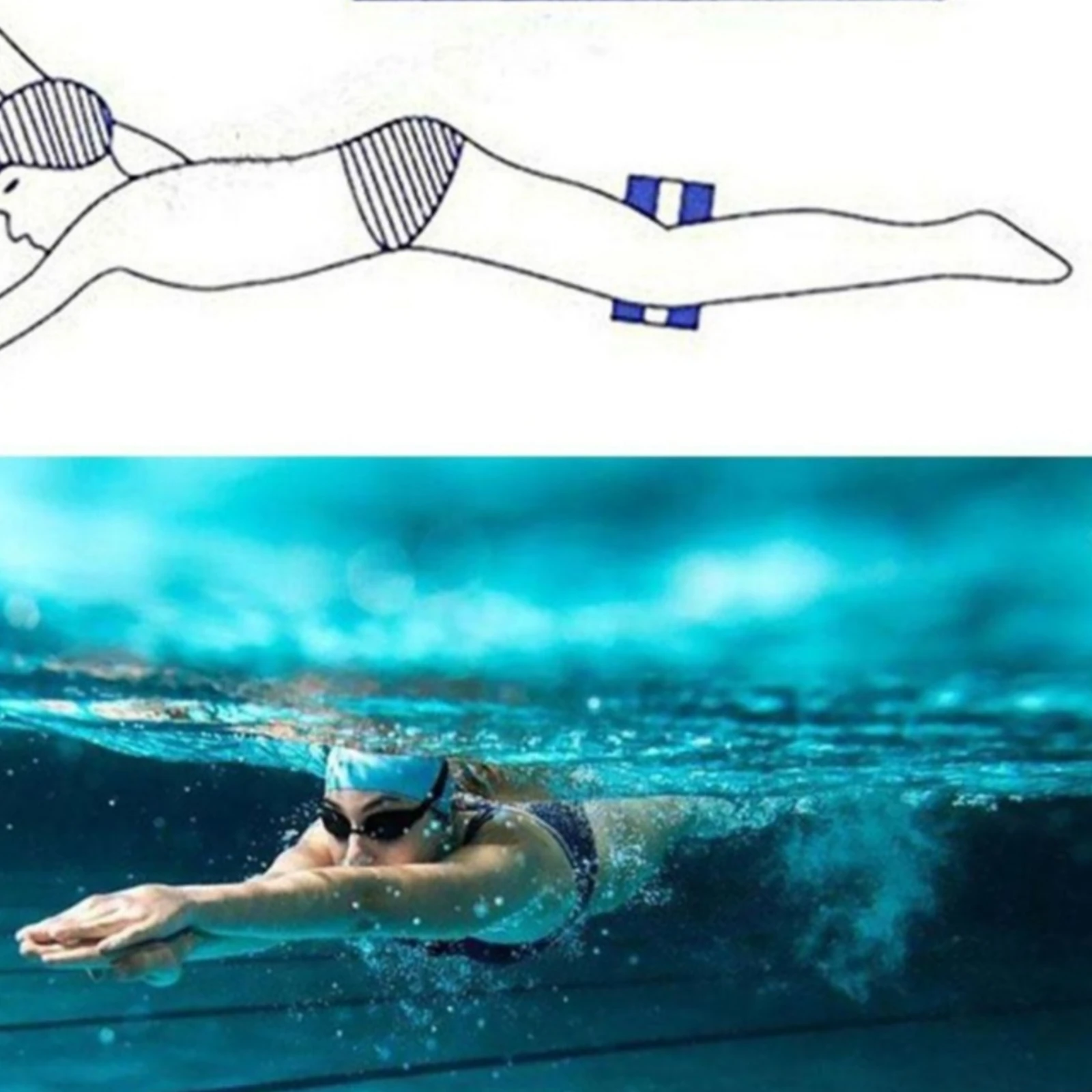 

Leg-Clamp Kickboard Figure-8 Shape EVA Foam Kickboard Kick Board Lightweight for Pool