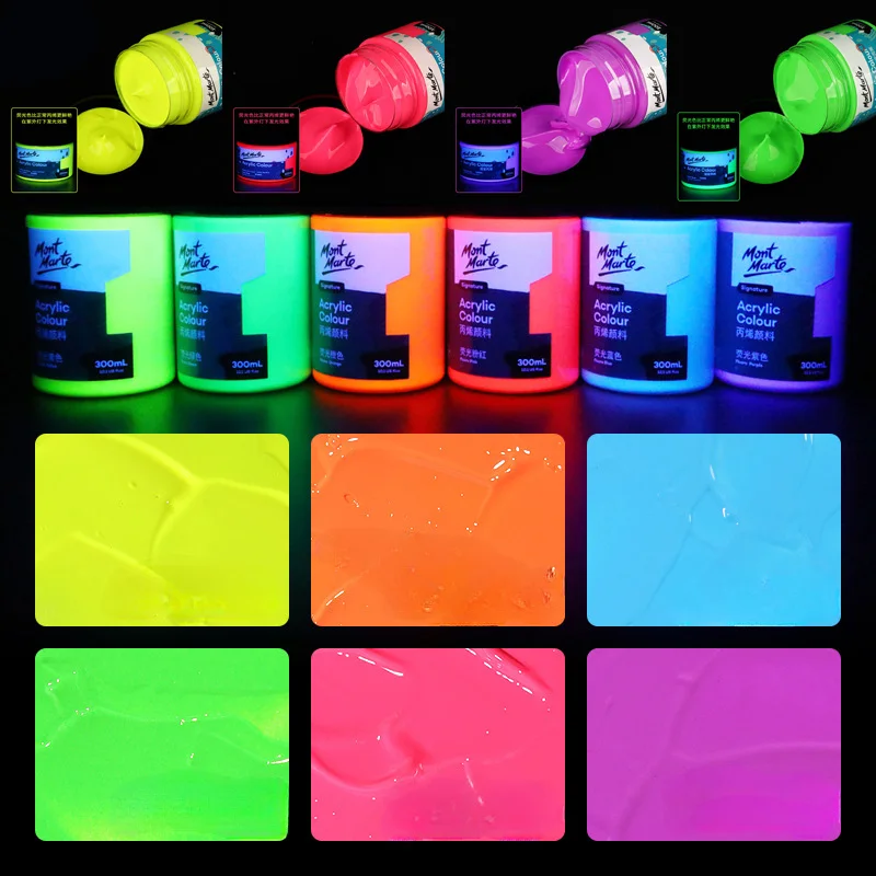 100ml Fluorescent Color Acrylic Paint Bottled Metallic Pearlescent Color Waterproof Acrylic Pouring Wall Painting DIY Drawing