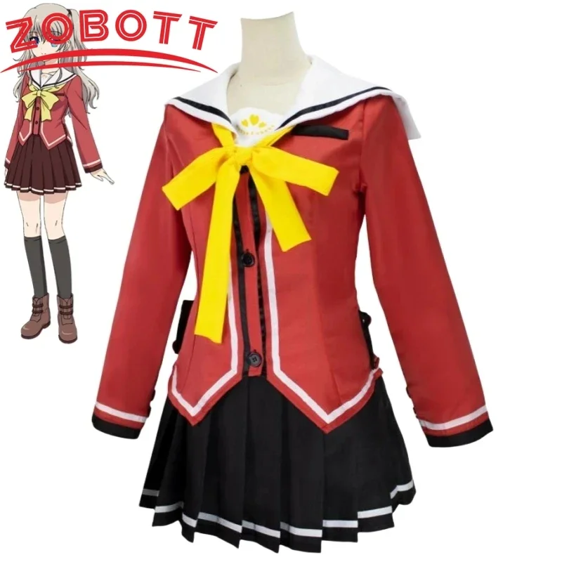 أنيمي لولي الأحمر زي مدرسي شارلوت توموري ناو تأثيري حلي هالوين مرحلة الأداء كرنفال حفلة لعب الأدوار البدلة