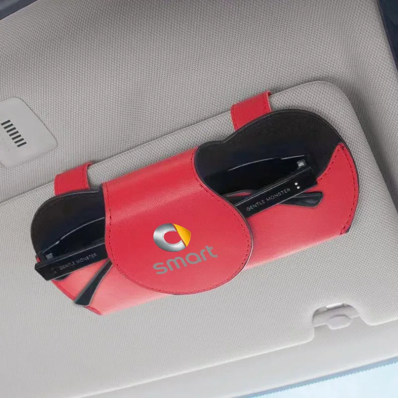 

Car Sun Visor Storage Box Storage Bag Glasses Sunglasses Case Holder for Smart 451 453 Fortwo Forfour Car Accessories