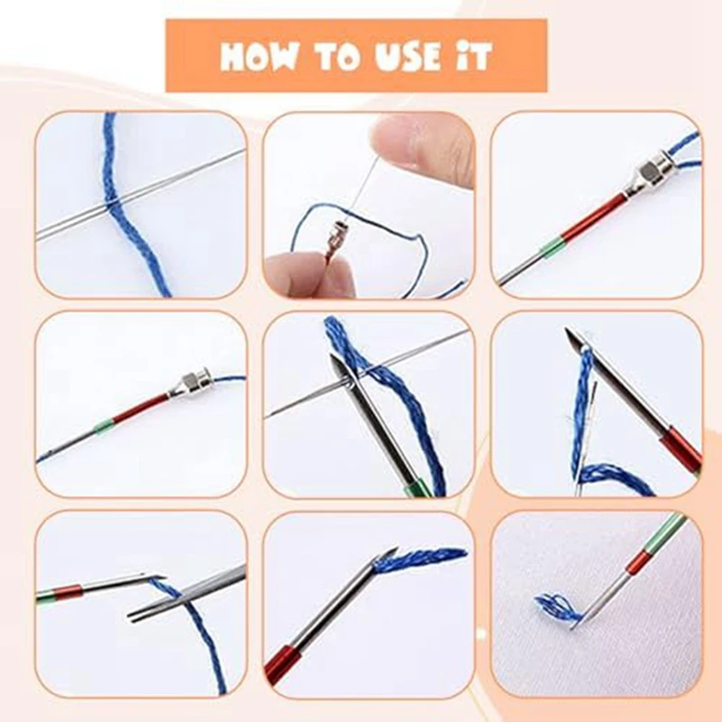 35Pcs Punch Needle Kit,Punch Needle Tool Adjustable Punch Needle Embroidery Kits For Embroidery Floss Stitching Beginner