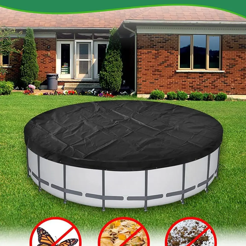 Heavy Duty Pool Cover 210D Oxford Fabric Sun Protection Shield For Outdoor Garden Circular Rectangular Hot Tub Bathing Basin