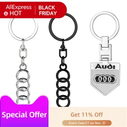 3D Metal Car Logo Key Rings Keyring Keychain Accessories For Audi SLine S3 RS4 A4 B5 B6 A3 8P 8V 8L A5 A6 C6 C5 A1 A7 A8 Q3 TT