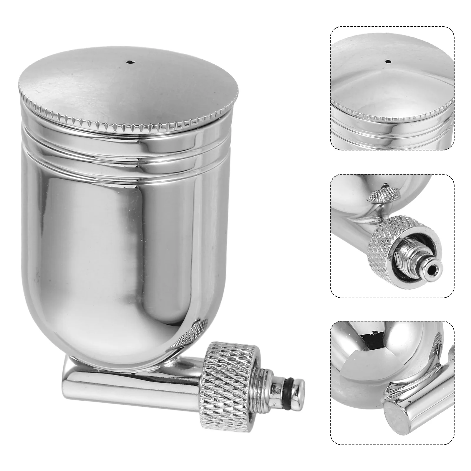 

10cc Airbrush Paint Cups Lightweight Copper Spray Gun Pigment Pot Leakproof Paint Bottle Silver Storage Container