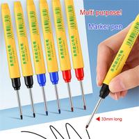 33mm Marking Pen Waterproof and Colorfast Ceramic Tile Wood Metal Deep Hole Long Head Marking Pen Woodworking Electrician Tools