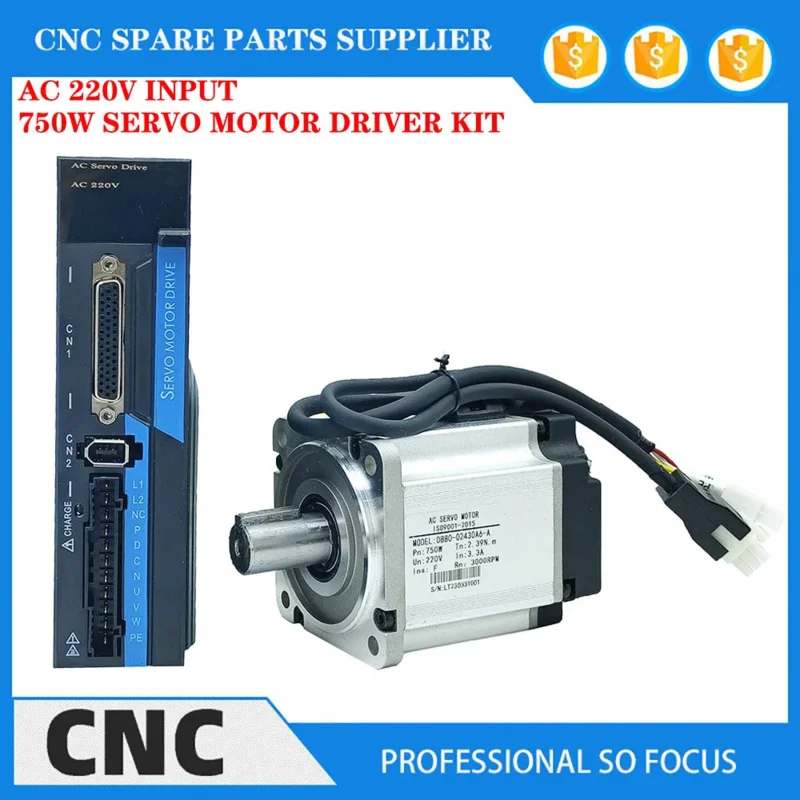 CNC servo motor set 40/80/ small AC 400W750w controller driver using engraving and milling machine servo