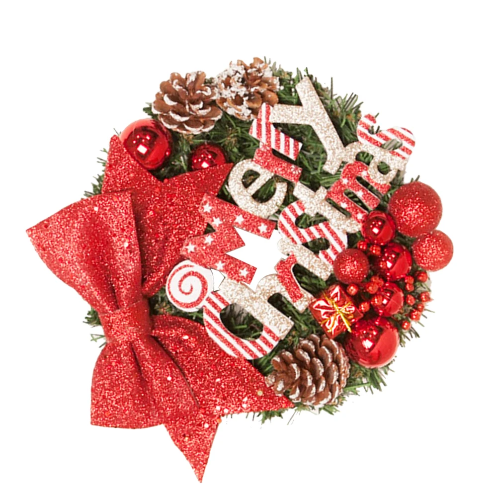 

Christmas Wreath Party Door Red Decoration Xmas Garland Decorative Wreaths Pine