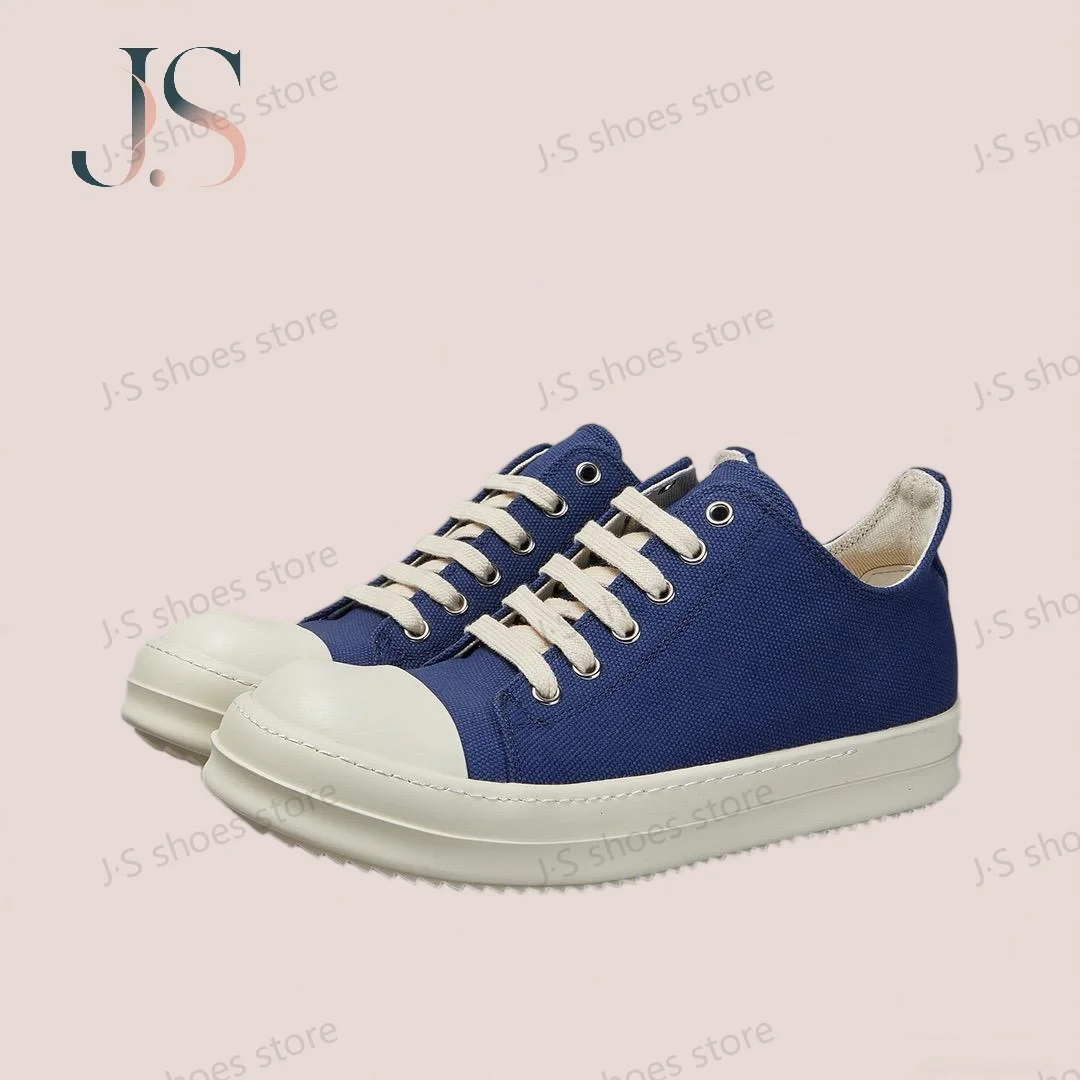 

R-o Geobasket Men Casual Shoes Blue Canvas Low Top Shoe Sneaker Thick Sole Lace Up Luxury Women Sneakers