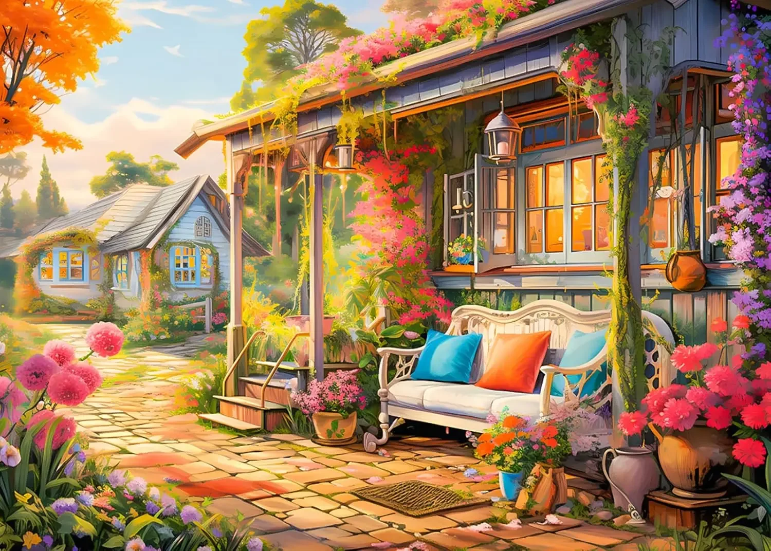 

Wooden Puzzle 1000/300/120 Piece for Adults Garden Shed Jigsaw Puzzle Bedroom Gameroom Livingroom Home Decor Birthday Party Gift