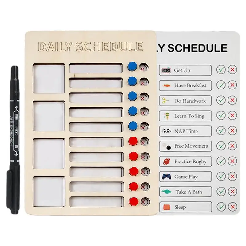 

Routine Planner Board Routine Planning Punch Cards For Children Wooden Material Daily Checklist Board For Work Area RV Dormitory