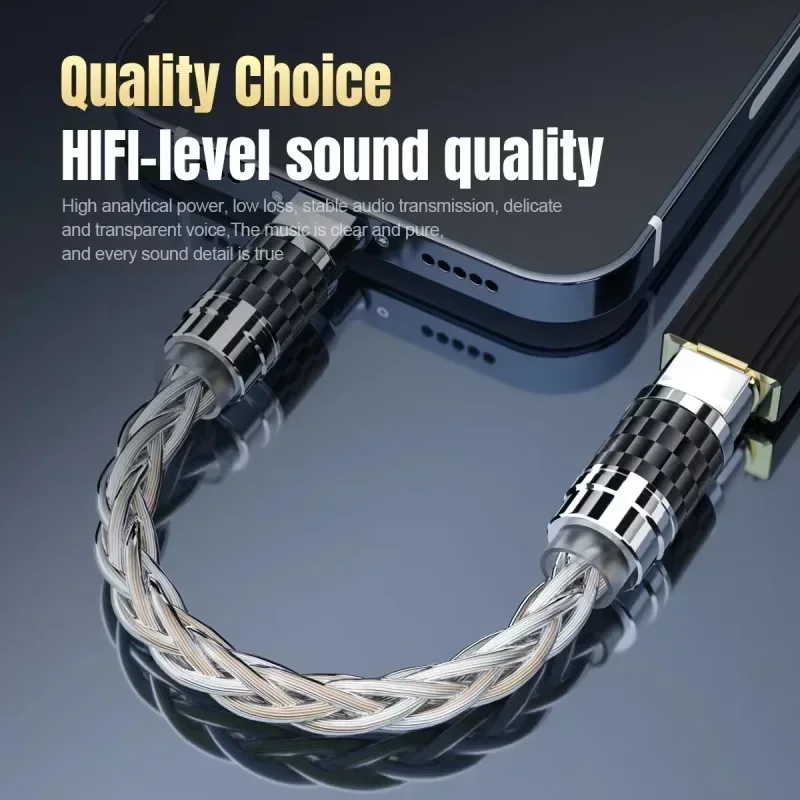 Hifi OTG Audio Cables Type C Micro USB Headphone Adapter 4N Pure Silver Wire Amplifier Sound Card USB C Data Cable Converters