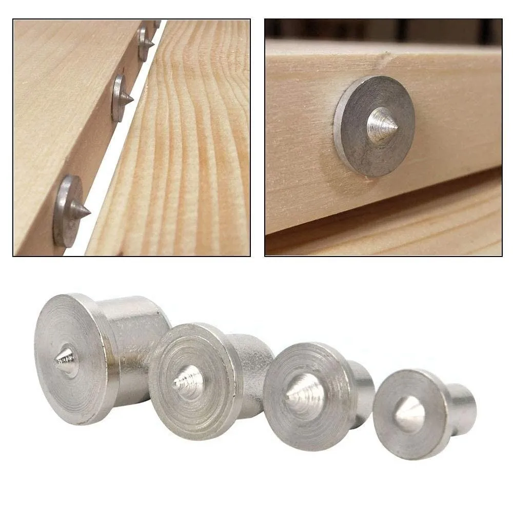 8PCS Hollow Type Dowel Center Points Solid Wood Pin Round Tenon Tenon Alignment Tool Punch Thimble Multi-Size