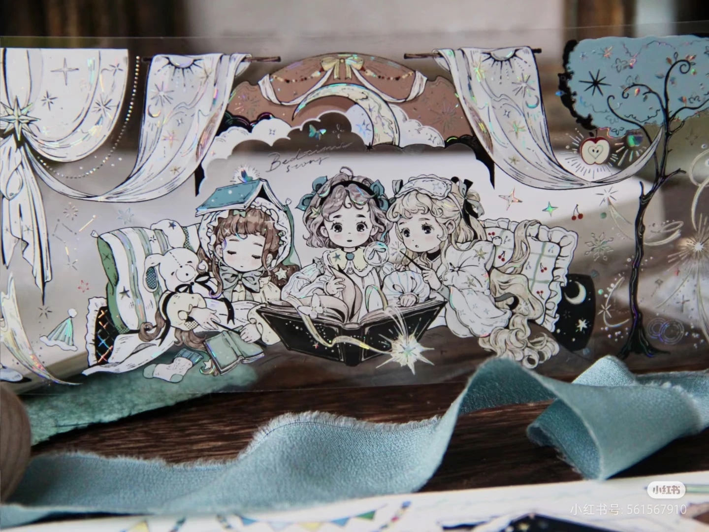 شريط لطيف للفتيات الساحرة الصغيرة للحيوانات الأليفة، مجموعة قصص الأحلام الشتوية، شخصيات فضية ورقية