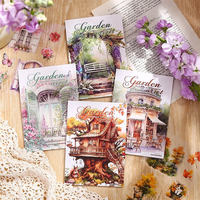 20 Sheets My Secret Garden Series Decorative Sticker Book Flowers and Trees Collage Scrapbooking Label Diy Diary Journal Planner