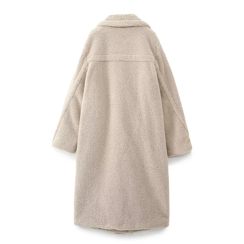 Keyanketian Winter neue Frauen Teddybär Mantel stilvolle dicke dicke warme Kunst pelz Fleece Dame langen Mantel Zweireiher Jacke