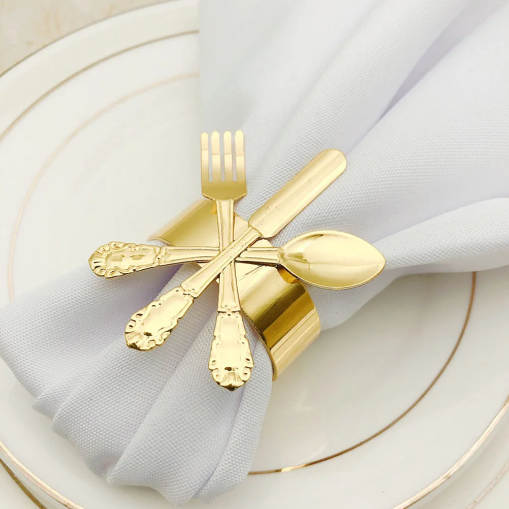 

4pcs Napkin Ring Metal Napkin Buckle Glossy Finish Decorative Dinner Table Holder For Home Restaurant Wedding Party Kitchen Bar