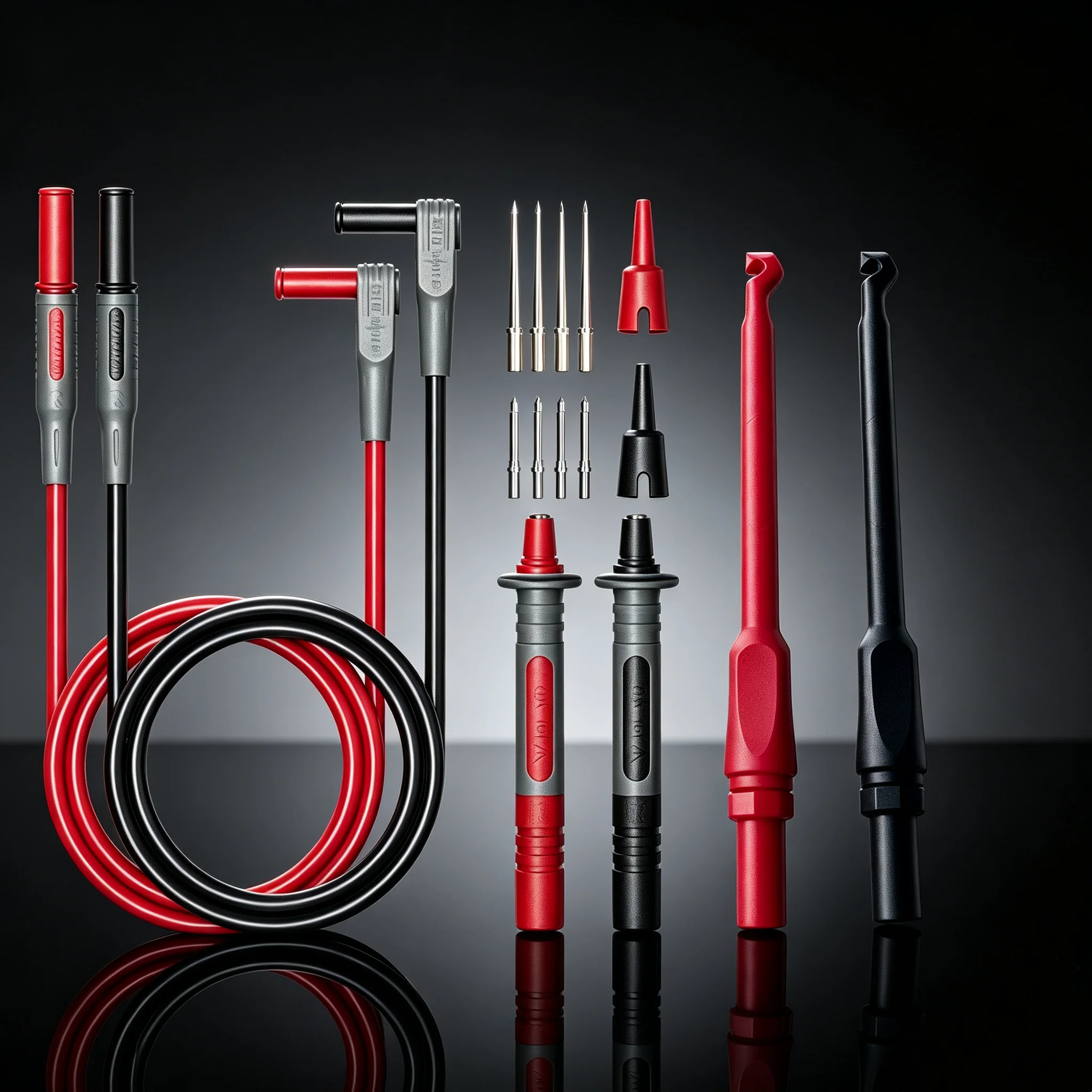P1033B Multimeter Test Probes Leads Kit with Wire Piercing Puncture 4mm Banana Plug Test Leads Test Probes