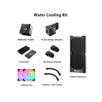 Granzon Water Cooling Kit for AIO CPU GPU Block with Pump 120mm Fan 240mm 360mm Radiator PC System G1/4'' Fitting Hose Tube