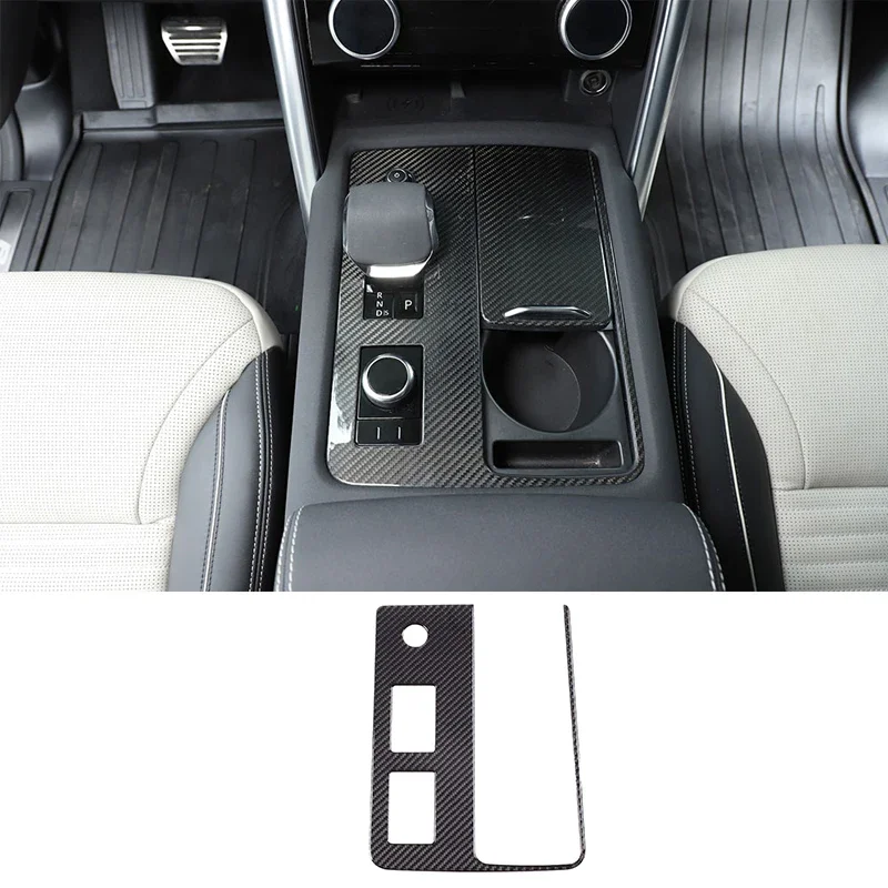 

For Land Rover Discovery 5 2021-2025 Soft real carbon fiber car center gear panel decorative sticker auto accessories