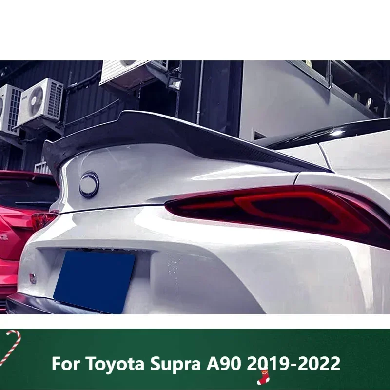 

New！ Real Carbon Spoiler for Toyota Supra A90 2019-2022 Year Rear Ducktail Glossy Black Trunk Wing Accessories