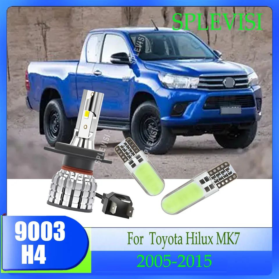 H4 9003 LED 120W Headlight - Smart Driver Overheat Protection For Toyota Hilux MK7 2005 2006 2007 2008 2009 2010 2011 2012-2015