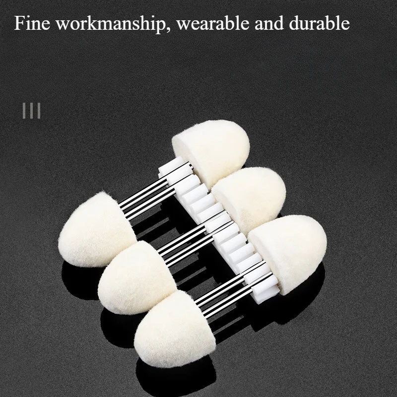 Wool Grinding Head Metal Jade Glass Mirror Polishing Cylindrical Cone Grinding Head 3mm Shank Wool Wheel Electric Grinding Head