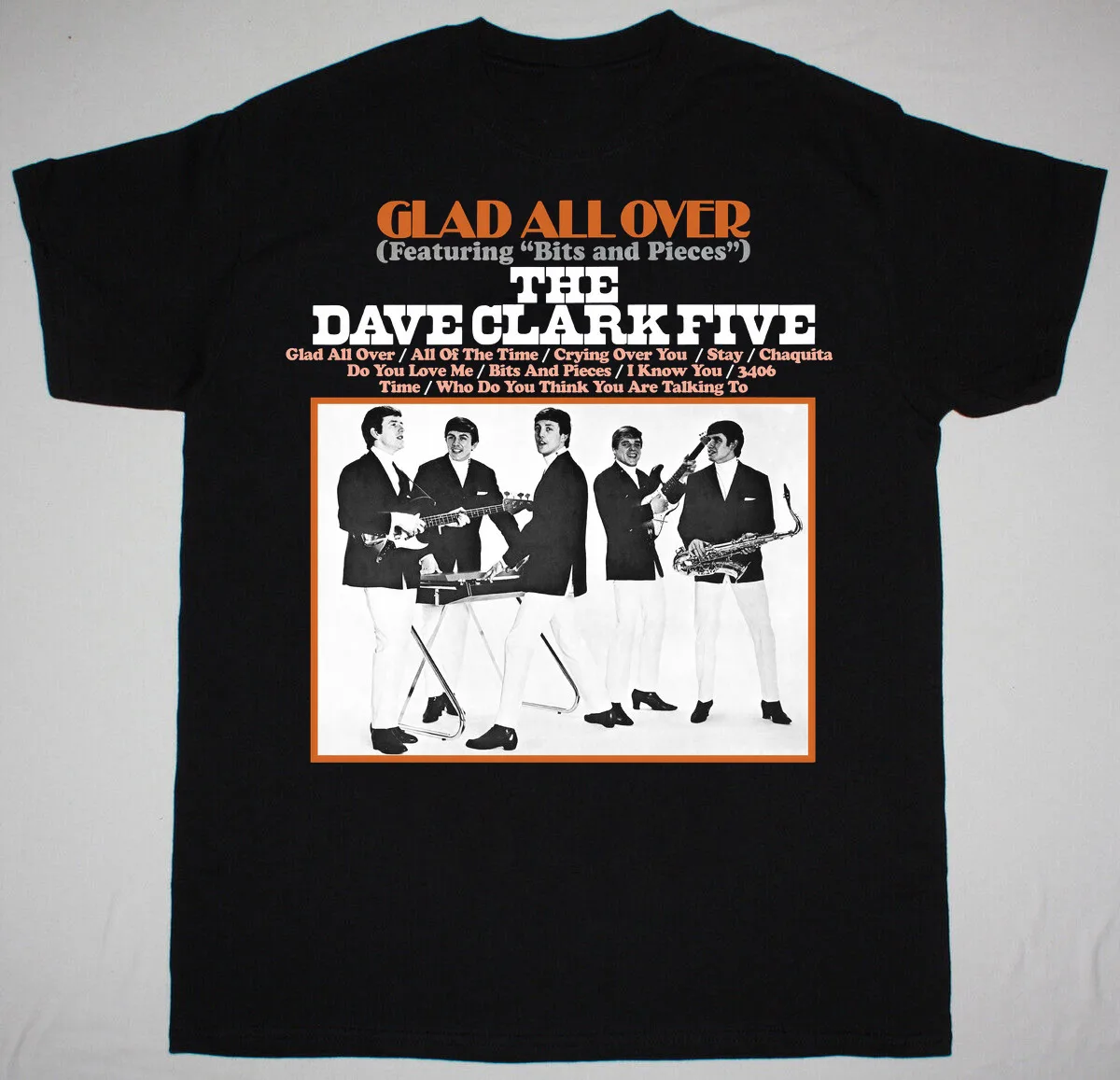 New The Dave Clark Five Glad All Over For Fan Black Size T Shirt Ac1484