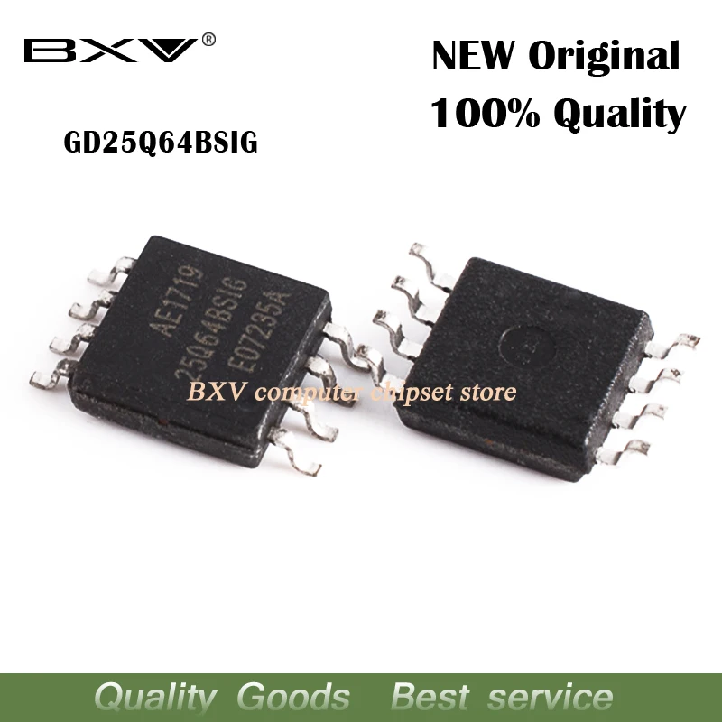 5PCS GD25Q64 SOP 25Q64 GD25Q64BSIG SOP-8 25Q64BSIG SOP8 64Mbit Flash Memory Original Authentic