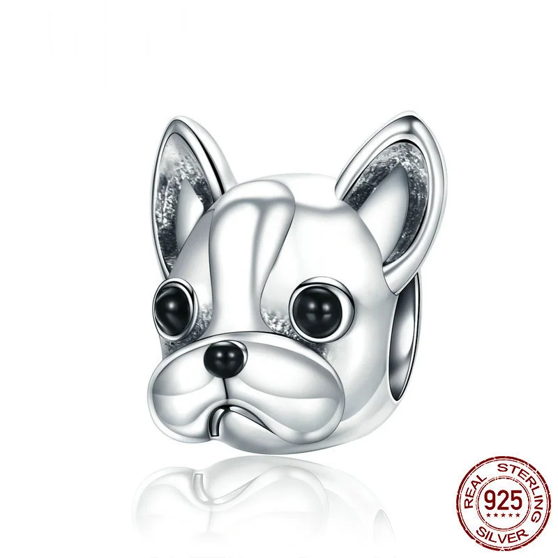 Cocok Asli Gelang Pesona Pandora 925 Perak Sterling Pasangan Setia BULLDOG Doggy Manik-manik Hewan Anjing DIY Membuat Perhiasan Wanita