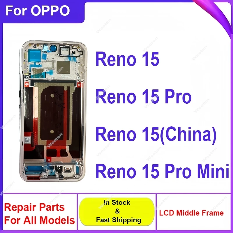 for-oppo-reno-15-15-pro-cph2825-cph2813-middle-frame-housing-cover-front-lcd-frame-holder-with-power-volume-buttons-parts-spare