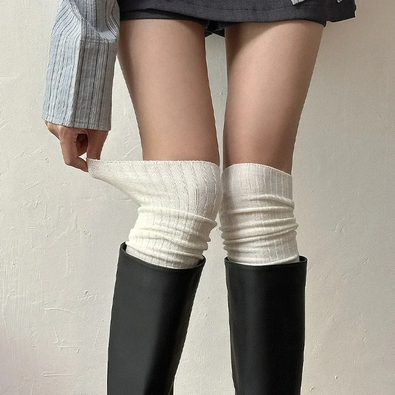1/3 Paar Modische Kniestrümpfe für Damen, Einfarbig, Wärmeisolierend, Wadensocken, Fußwärmer, Herbst-Winter, Süßer JK-Stil Strümpfe – Detail 5