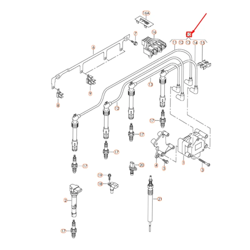 Set di cavi di accensione da 4 pezzi 8 mm con smorzamento della pressione per VW Golf Beetle Touran Polo Skoda Yedi Octavia 1.2T