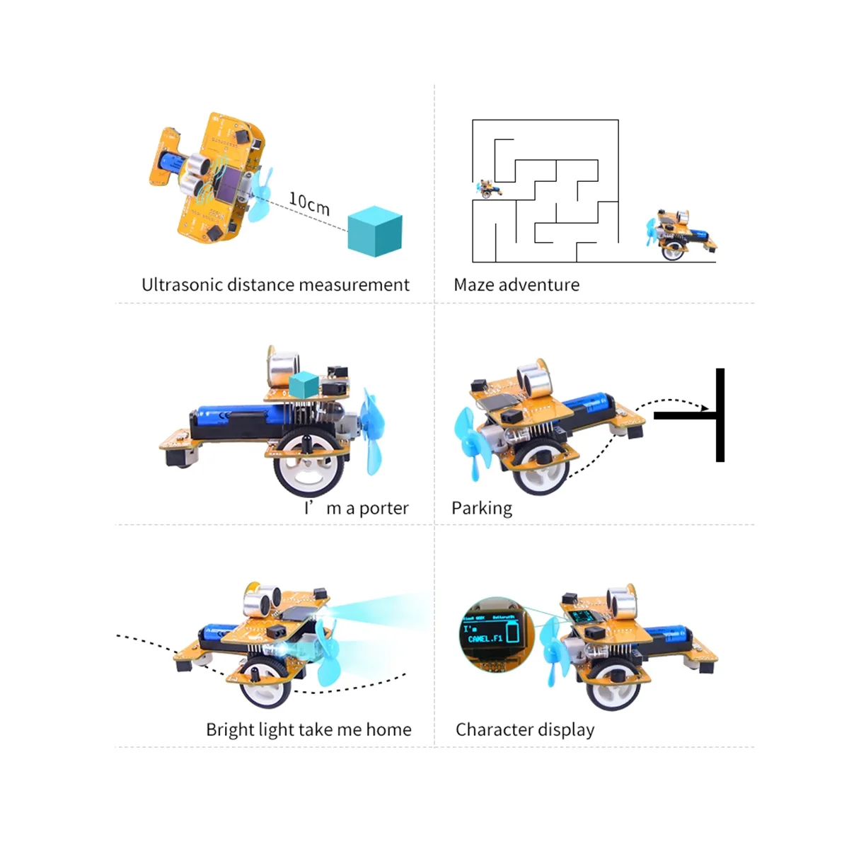 Robô de programação gráfica de avião pequeno CamelF.1 para placa-mãe R3 robô de programação mixly/arranhões (infravermelho)-HIM