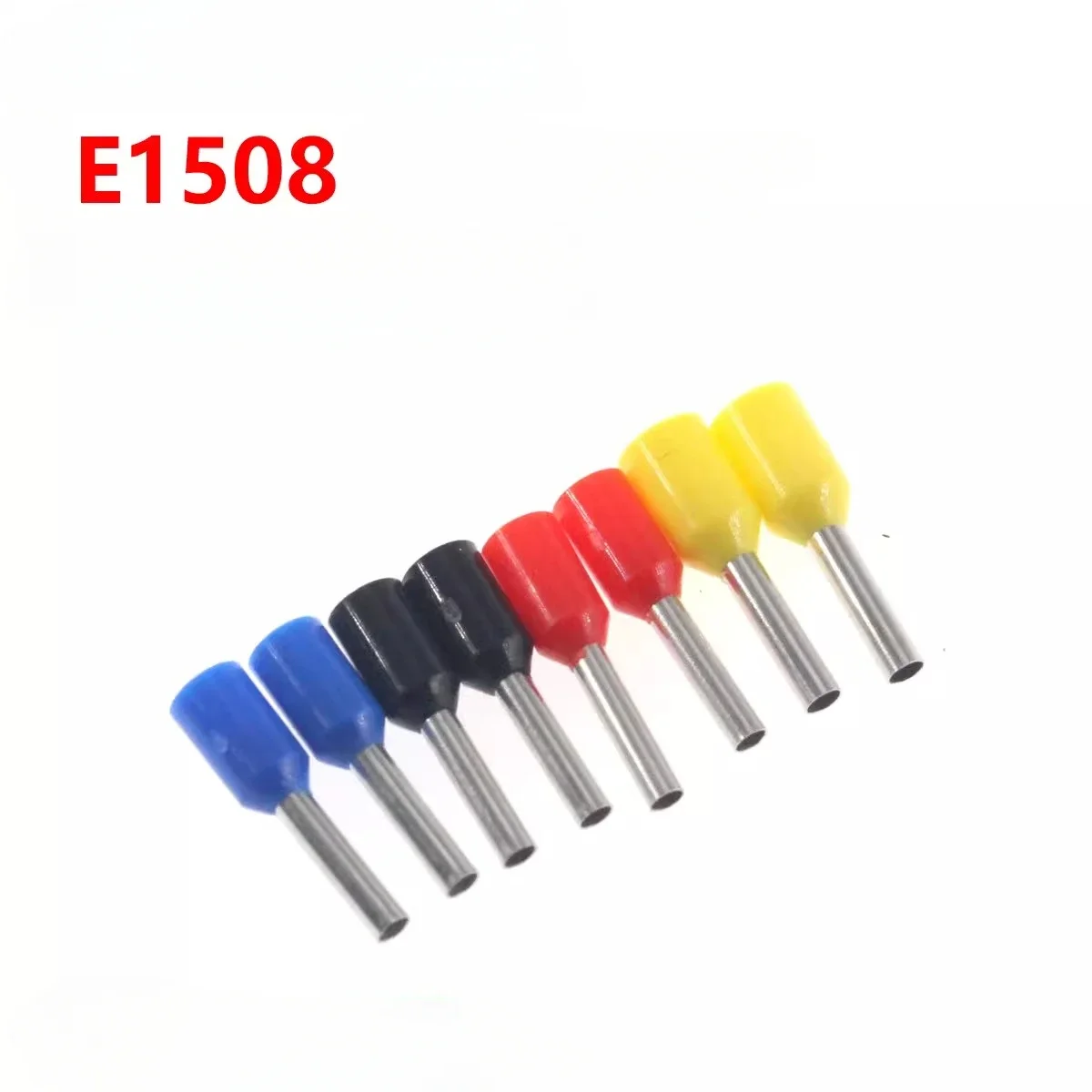 100pcs/lot E1508 Bootlace Cooper Ferrules Kit Set Wire Copper Crimp Connector Insulated Cord Pin End Terminal 5 color E1508