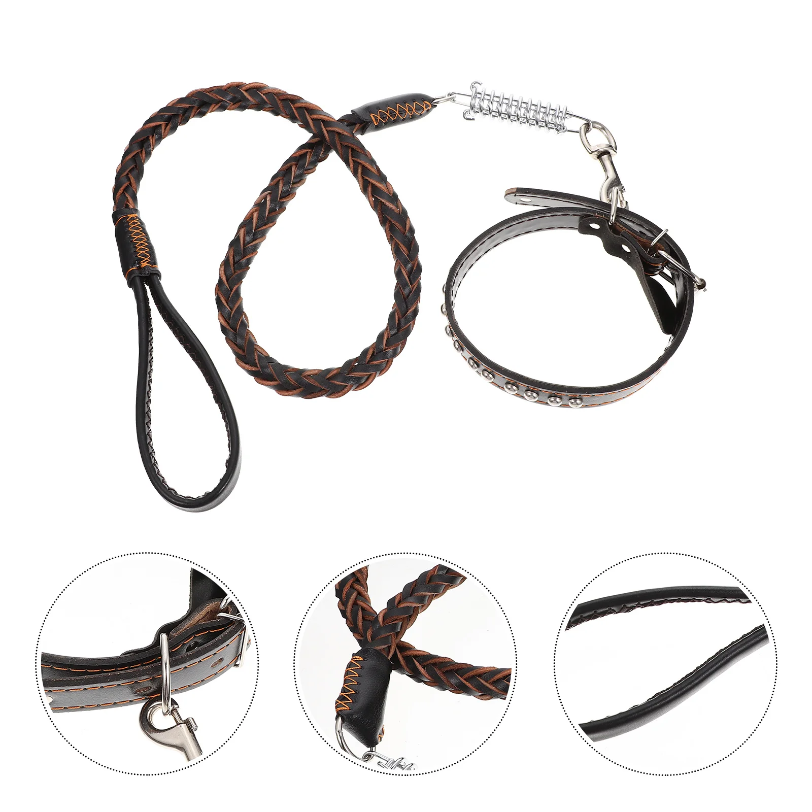 

1 set Medium Size Dog Leash Collar Set Premium Pet Walking Rope Durable Braided Traction For Large Dogs Outdoor Training
