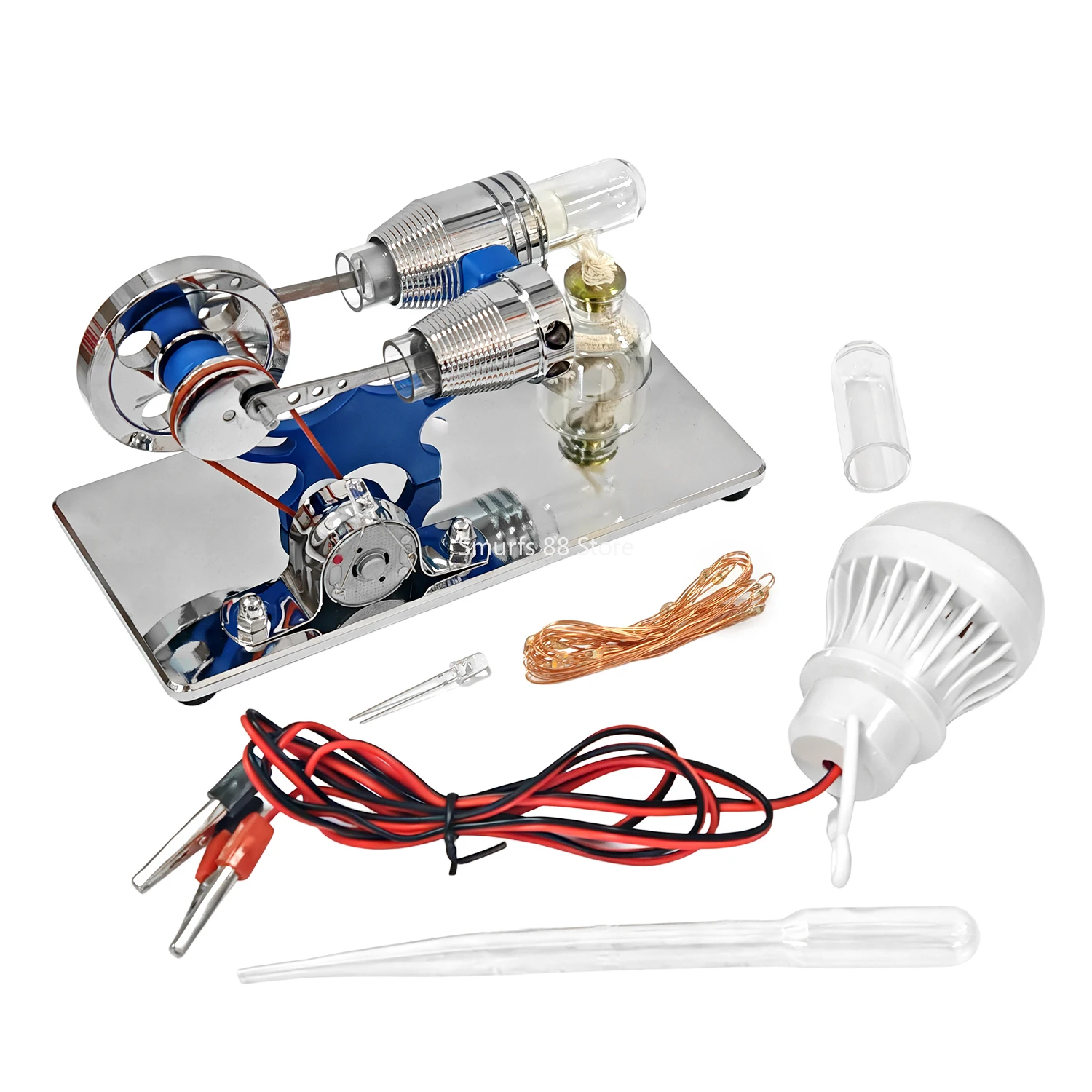 محرك ستيرلينغ محرك بخاري نموذج مولد صغير مضيئة توليد الطاقة نموذج لعبة مجسمة تجربة الفيزياء العلمية #1