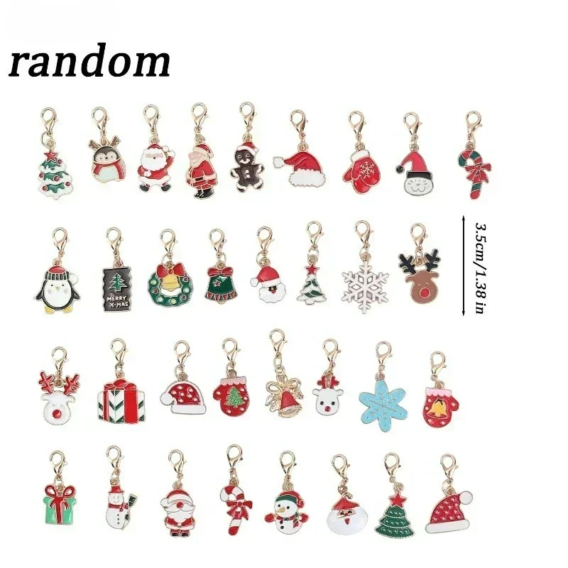 Weihnachts-Schlüsselanhänger Anhänger Clip-On Gemischte Charms Set DIY Schmuckherstellung Handgemachte Ohrringe Halsketten Armbänder Weihnachts-Bastelgeschenk – Detail 11