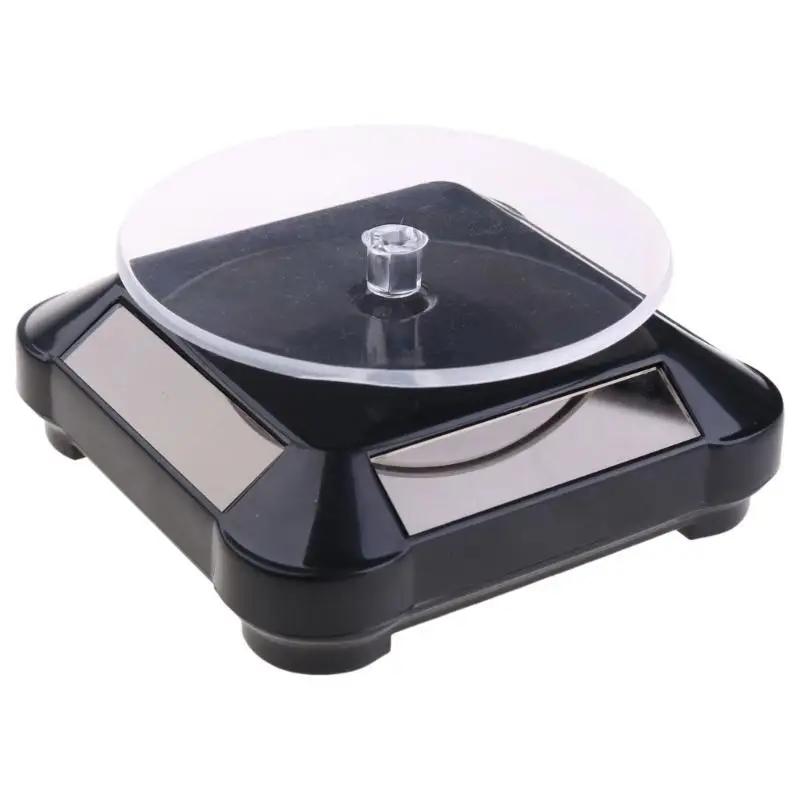R1WE Turntable 360 ​​° دوار حامل المجوهرات بالطاقة الشمسية