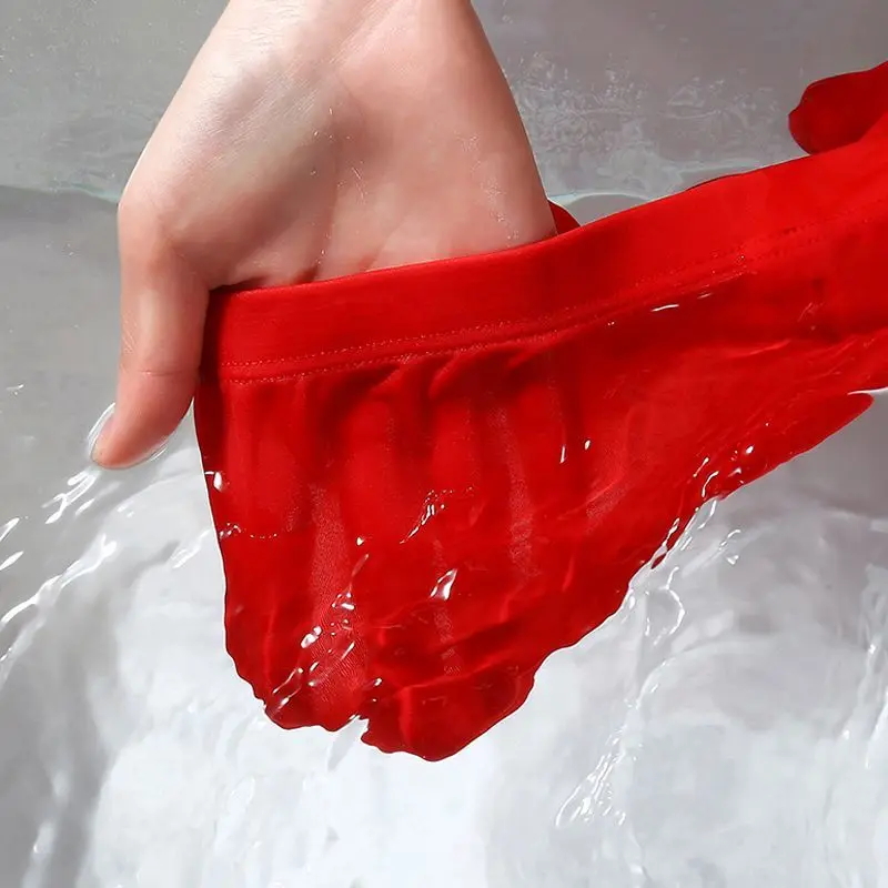 冷却シルク男性下着夏通気性軽量セクシーな速乾性プラスサイズ 4XL 5XL ブリーフ冷却シルクブリーフ