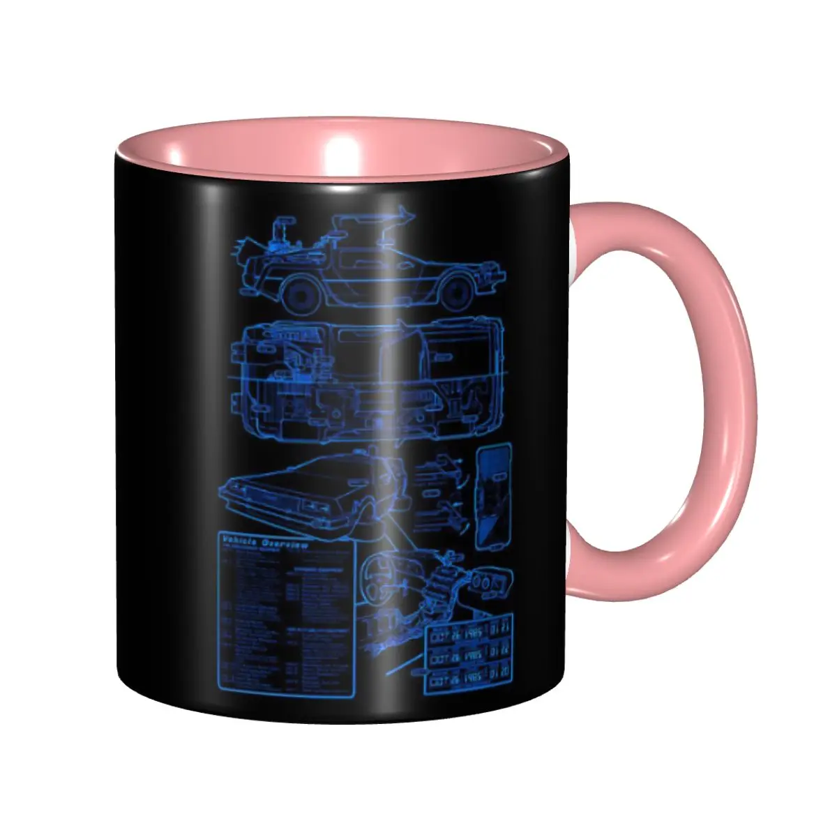 DeLorean Time Machine Back To The Future Mug Funny Ceramic Coffee Cups Tea Mugs Milk Cup Drinkware Gift for Friends DIY Custom