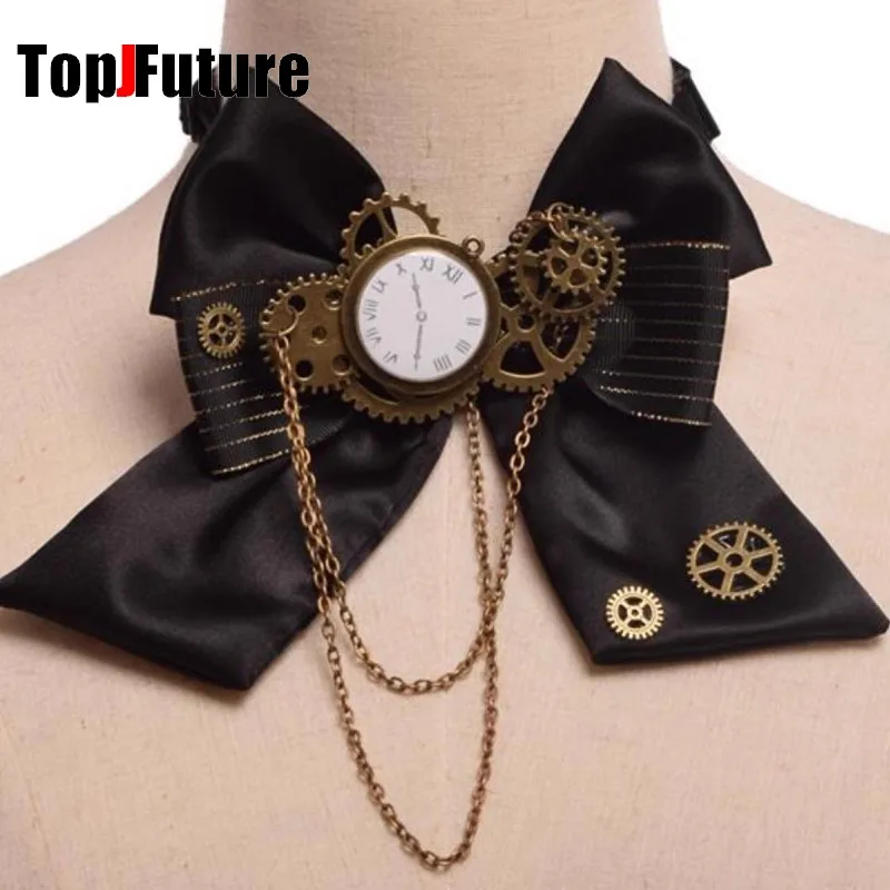 feminino-masculino-steampunk-halloween-lolita-retro-laco-relogio-corrente-engrenagem-gravata-borboleta-punk-y2k-menina-gravata-acessorios-goth-gravata