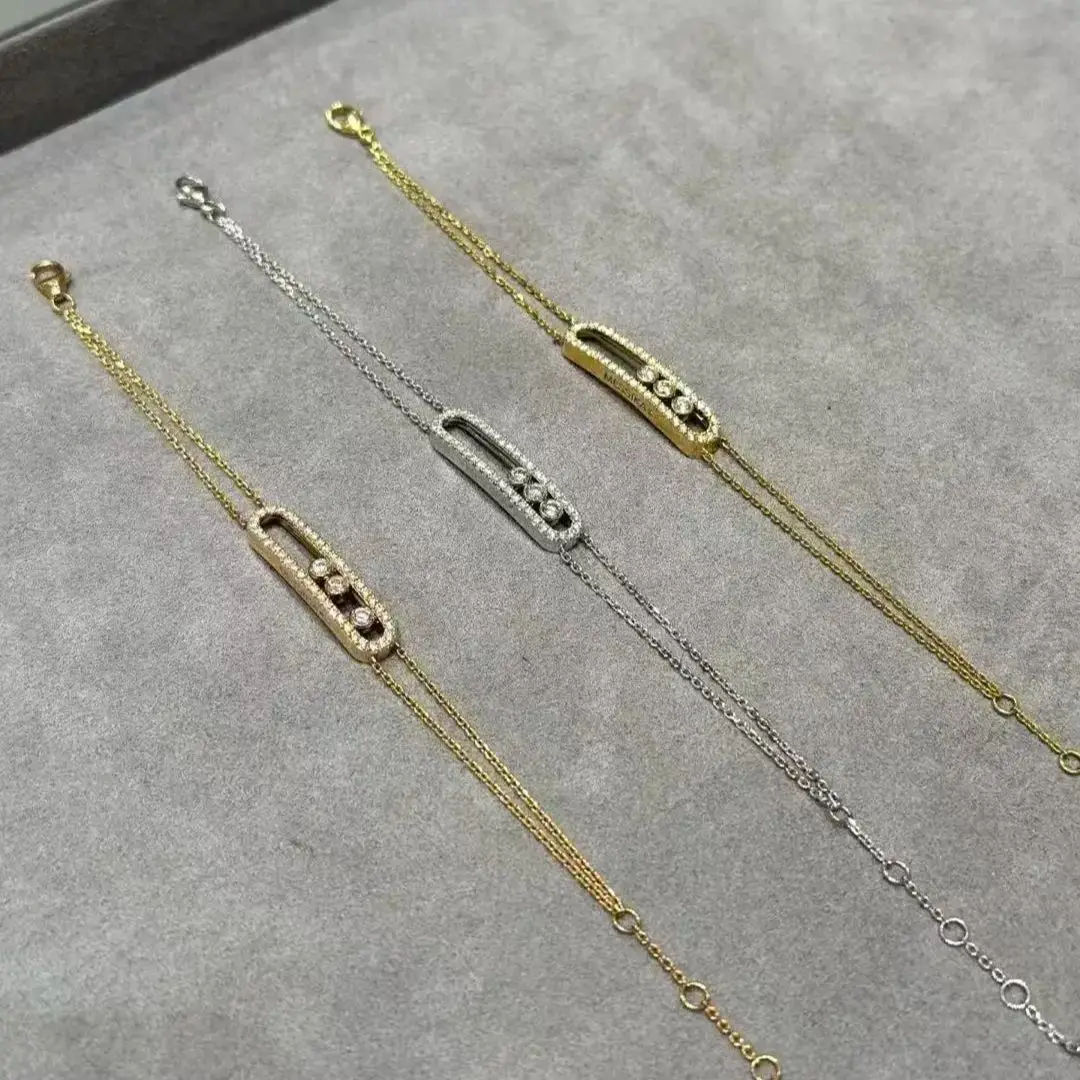 سوار نسائي كلاسيكي عصري من الفضة النقية، سوار ماسي متنقل بطبقة مزدوجة، هدية عطلة فاخرة، هدية عيد ميلاد