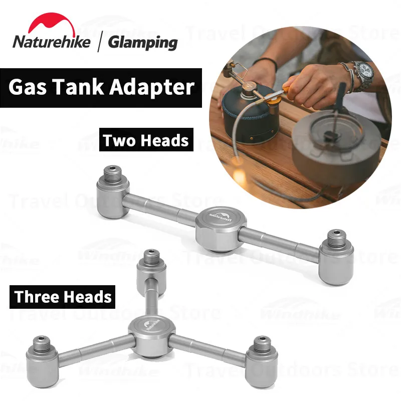 Naturehike Camping Gas Tank Adapter Mini Ultralight Stove Tool 2Heads/3Heads Independent Sealing Valve Lamp Connector Equipment