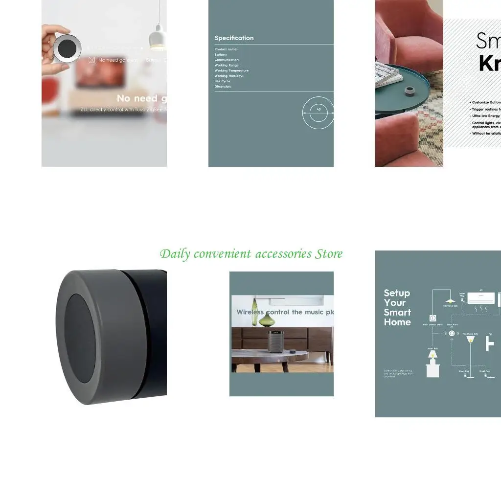 

97QB Zigbee Wireless Switch Button Controller for Smart Knob Automation Tuya Intelligent Remote Control With Alexa H