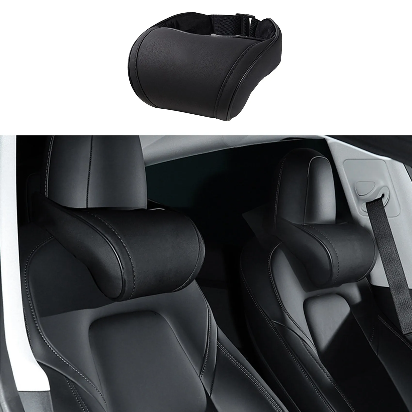 Reposacabezas de asiento de coche, almohada cómoda de espuma viscoelástica para Tesla Model X Y S 3, accesorios blancos