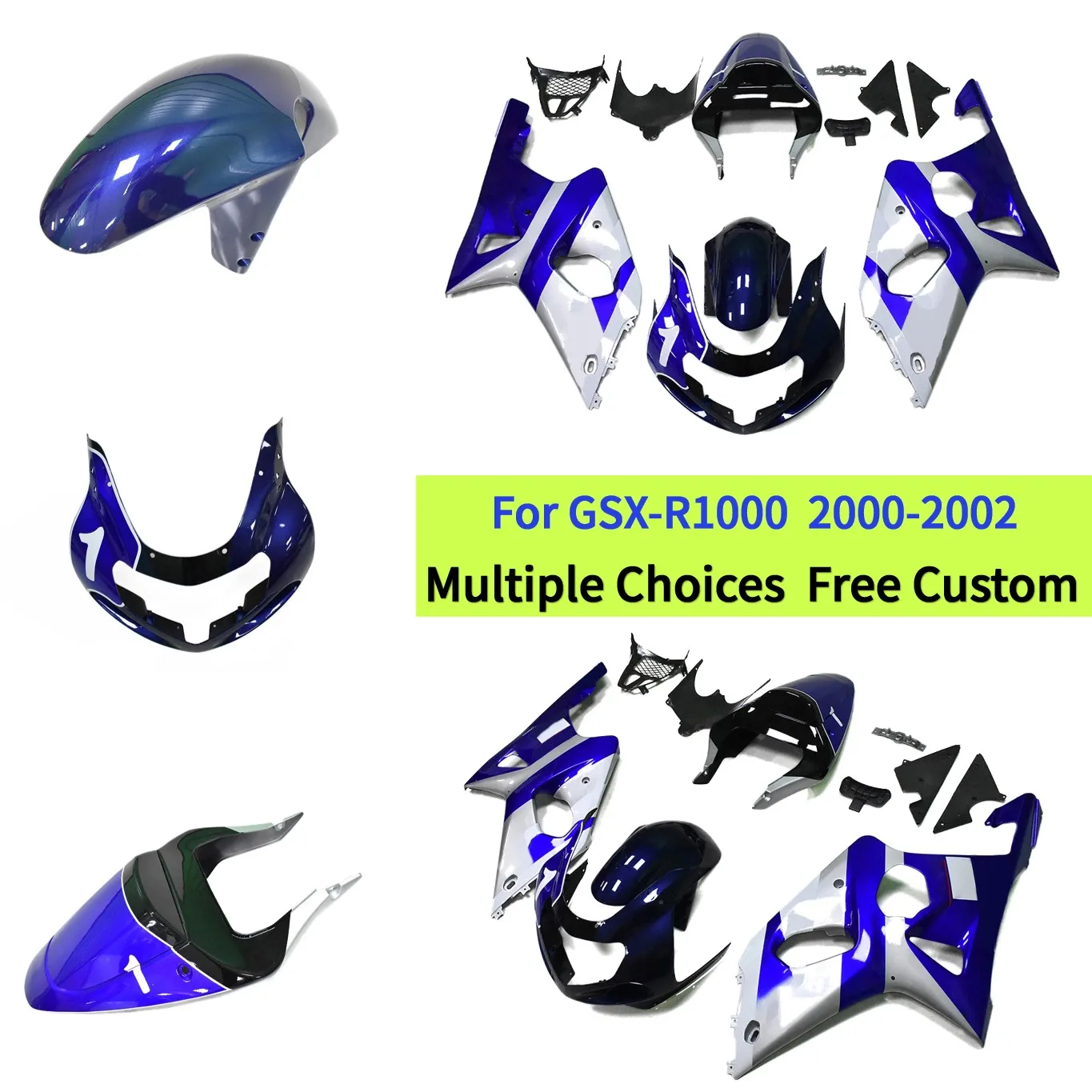 

Полный комплект обтекателя для GSXR1000 K2 GSX R1000 2000-2002 GSXR-1000 00 01 02, сменный кузов из АБС-пластика