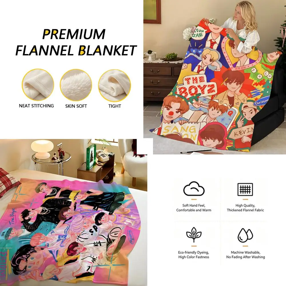 Music T-the B-boyz Throw Flannel Blanket, Soft Warm, Durable & Washable cute Cool