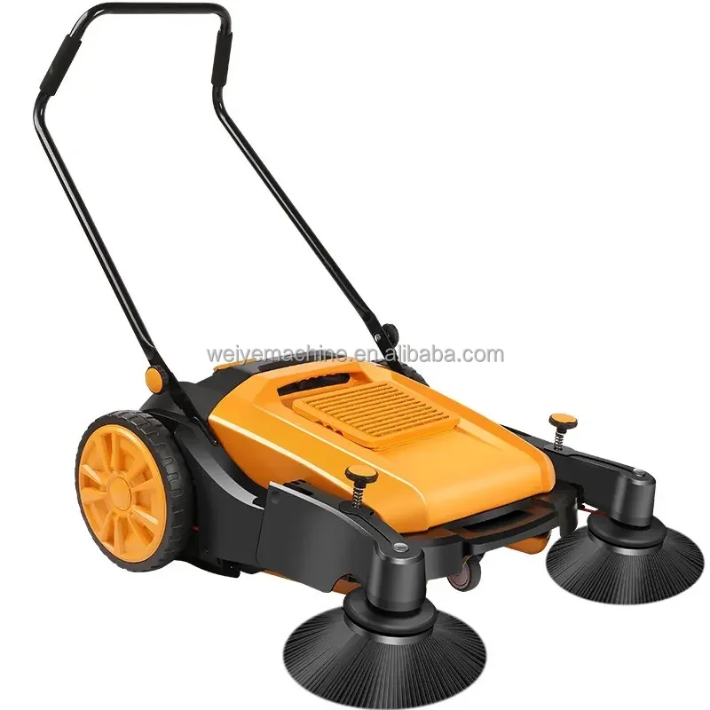 48L 3680 Square Meters1050mm Floor Cleaner Business Sweeping Farm Street Cleaning Hand Push Double Sided Flooring Brush Sweeper
