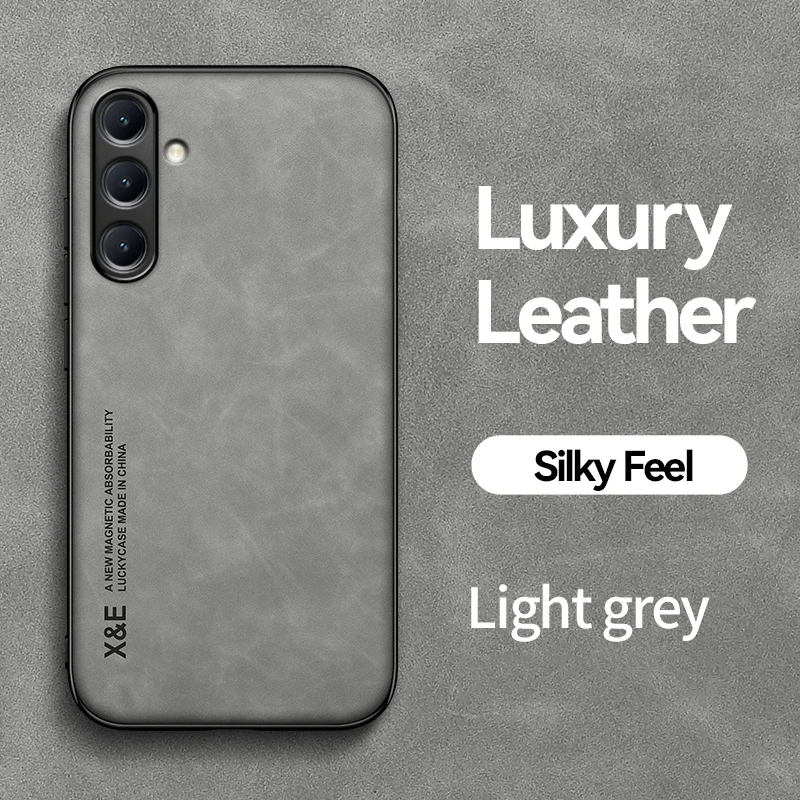 Luxe lederen telefoonhoes voor Samsung Galaxy A57 A37 A56 A36 A16 A55 A54 A53 A07 A17 Meer zijdeachtig gevoel Soft Cover voor autohouder